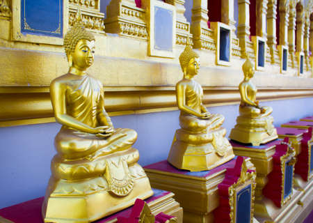 Beautiful gold buddha statue in Thailandの写真素材
