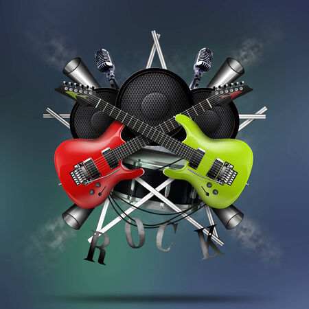 Music collageの写真素材