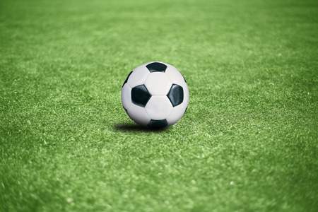 Football pitch with the ball, sports backgroundの写真素材
