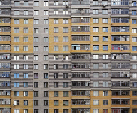Big house, city life, windows and balconiesの写真素材