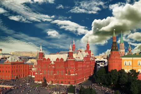 Russia, Moscow view of the Kremlin and the red squareの写真素材