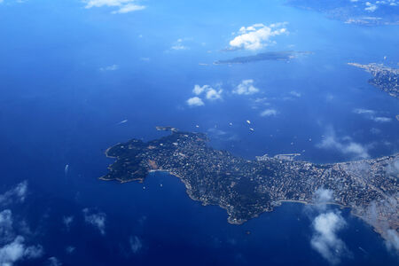 French Riviera, the view from the planeの写真素材