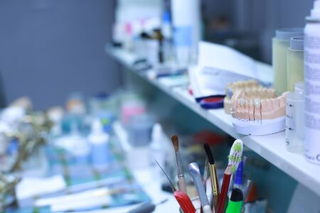 Desk space dental technician, dentistry and medicine