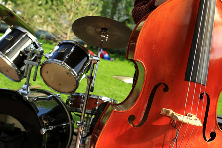 Musical instruments double bassの写真素材