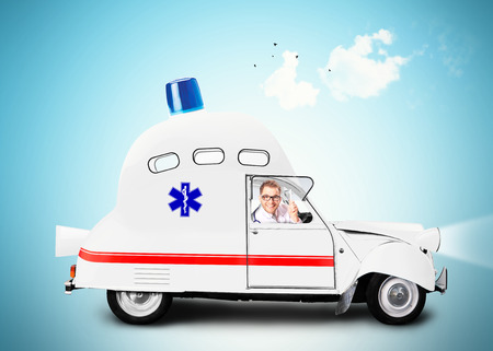Ambulance car with flasher is a medical serviceの写真素材