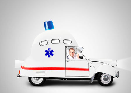 Ambulance car with flasher is a medical serviceの写真素材