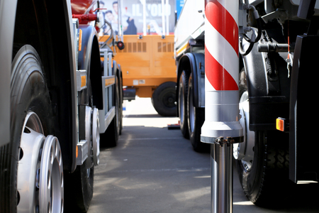 Big new truck in the Parking lotの写真素材