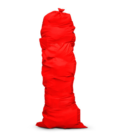 Huge red bag of Santa Claus with giftsの写真素材
