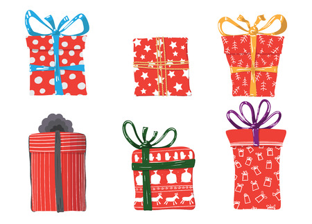 Vector image of holiday gifts for Christmasのイラスト素材