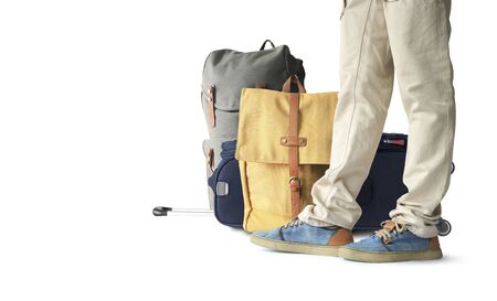 Tourist, a passenger with Luggage, the concept on the topic of tourismの写真素材