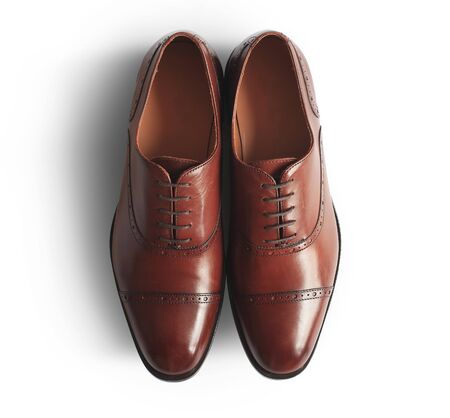 Brown leather men's shoes in classic styleの写真素材
