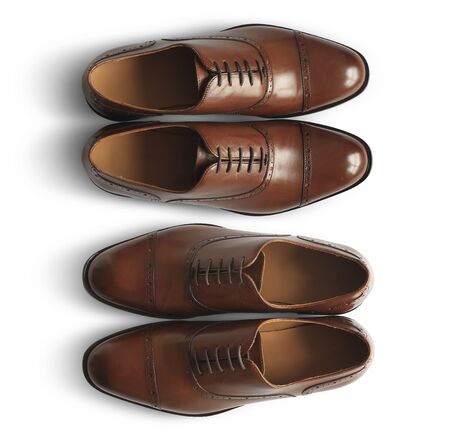Brown leather men's shoes in classic styleの写真素材