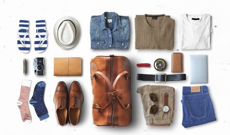 Clothes and accessory concept on the topic of fashion and classic clothesの写真素材