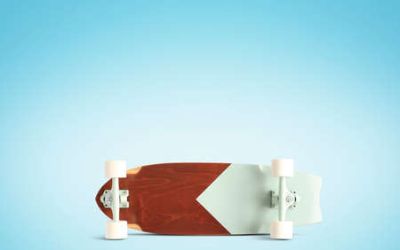 Skateboard, classic maple skateboard with white wheelsの写真素材