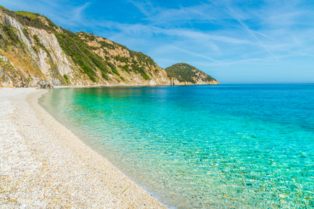 Sansone beach with amazing turquoise water, Elba Island, Tuscany,Italy.のeditorial素材