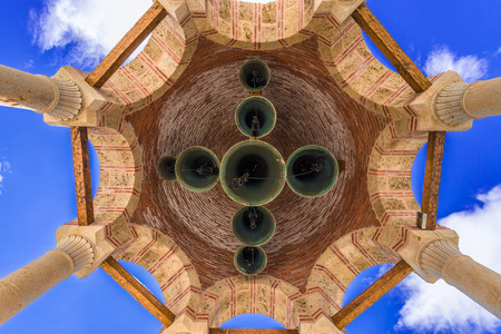 The dome with bells at Varlaam Monastery in Meteora, Greece.のeditorial素材