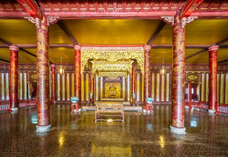 Throne room at Imperial Palace, Hue, Vietnam, Asiaのeditorial素材