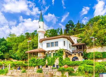 Balchik Palace Castle of Romanian Queen Marie at Bulgarian Black Sea coastのeditorial素材