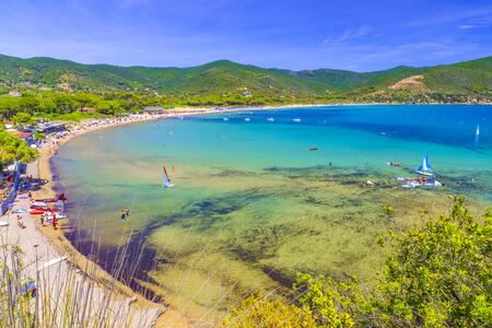 Laconella beach, Lacona region, Elba Island, Tuscany,Italy.の写真素材