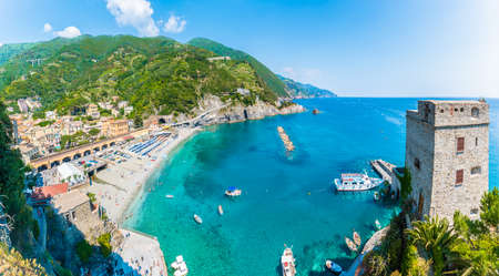 Aerial view of Monterosso al Mare, a coastal village in Cinque Terre, Italyのeditorial素材