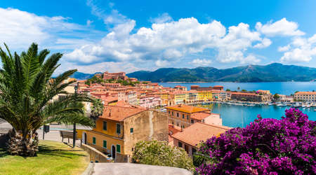 Old town and harbor Portoferraio, Elba island, Italyのeditorial素材