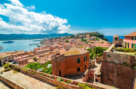 Old town and harbor Portoferraio, Elba island, Italyのeditorial素材