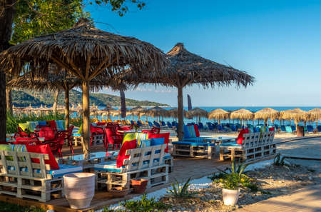 Amazing Golden Beach on Thasos, Aegean Sea, Greeceのeditorial素材