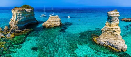Torre Sant' Andrea, Salento coast, Puglia region, Italyの写真素材