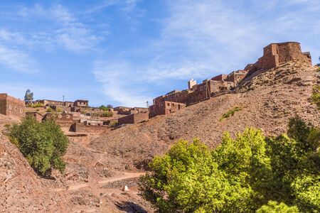 Berber village in the High Atlas Mountains, Moroccoの写真素材