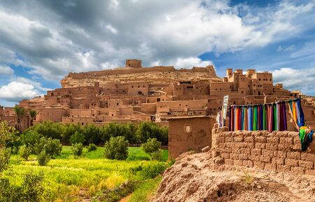 Kasbah Ait Ben Haddou, a Berber fortress village near Ouarzazate in the Atlas Mountains of Moroccoの写真素材
