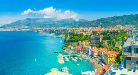 Aerial view of  Sorrento city, amalfi coast, Italyのeditorial素材