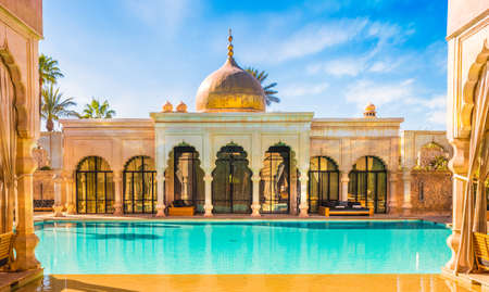 Namaskar palace, Marrakech, Morocco - November  15, 2017:  Namaskar palace, luxury hotel and spa of Marrakech, Moroccoのeditorial素材