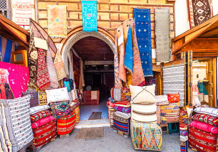 Moroccan shop in old medina of Marrakesh, Moroccoのeditorial素材