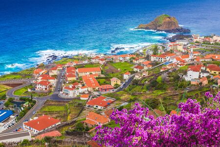 Porto Moniz, little village at Madeira island, Portugalの写真素材