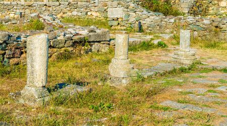 Roman ruins of Histria citadel in commune of Istria, Dobrogea landmark, Romaniaの写真素材