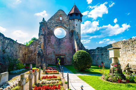 Ruins monastery of medieval cistercian abbey in Transylvania, Romaniaの写真素材