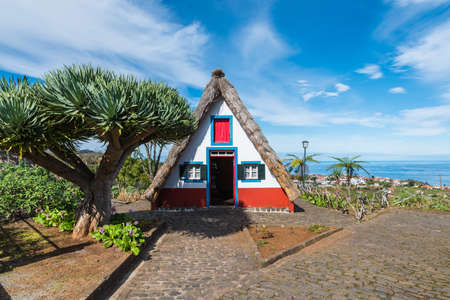 Traditional rural house, Santana Municipal Council, Madeira island, Portugalのeditorial素材