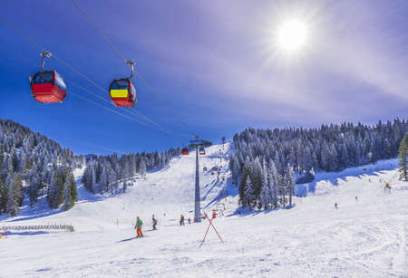 Ski slope in Poiana Brasov, Romaniaのeditorial素材