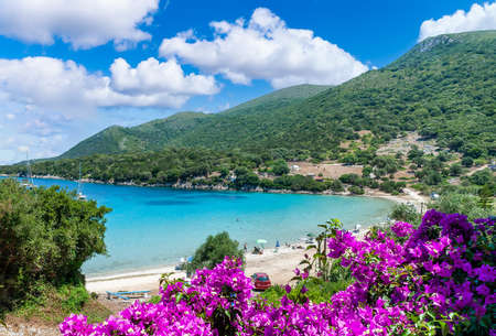 Landscape with Paralia Atheras beach on Kefalonia, Ionian island, Greece