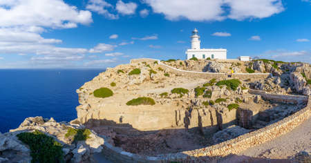 Landscape with Far de Cavalleria, Menorca island, Spainの写真素材