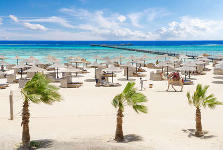 Landscape with three corners fayrouz beach in Marsa Alam, Egyptの写真素材