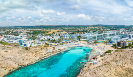 Landscape with Vathia Gonia, Ayia Napa , Cyprus islandの写真素材