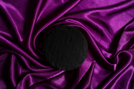 Purple product background, black stone stand or podium pedestal , luxury advertising display