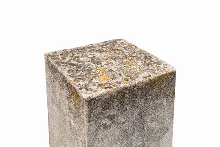 Cement square pole isolated on white background for product displayの写真素材