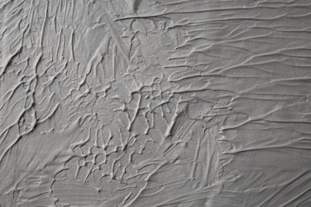 Fluid gray relief backgroud, wavy plaster backdrop, abstract backdrop with brush strokesの写真素材