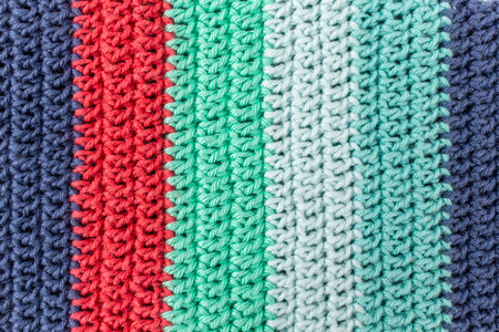Vertical multi colored crochet lines pattern, abstract   backgroundの写真素材