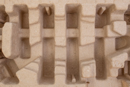 Recycled cardboard form for packaging protection , abstract structure