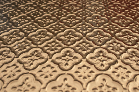 Floral pattern painted with golden  colored spray, abstract   backdrop