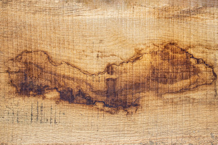 Oak Wood board close up, dark  grain abstract natural  backgroundの写真素材
