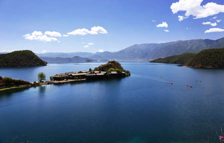 Houses on an islandの写真素材